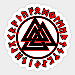 Triscalion Black Red Runes Sticker